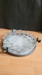 Metalen grijze schaal, Diversen, Kerst, Ophalen of Verzenden, Zo goed als nieuw