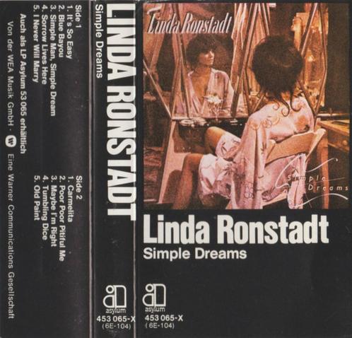 LINDA RONSTADT - SIMPLE DREAMS (CASSETTEBANDJE), Cd's en Dvd's, Cassettebandjes, Zo goed als nieuw, Origineel, Pop, 1 bandje, Ophalen of Verzenden