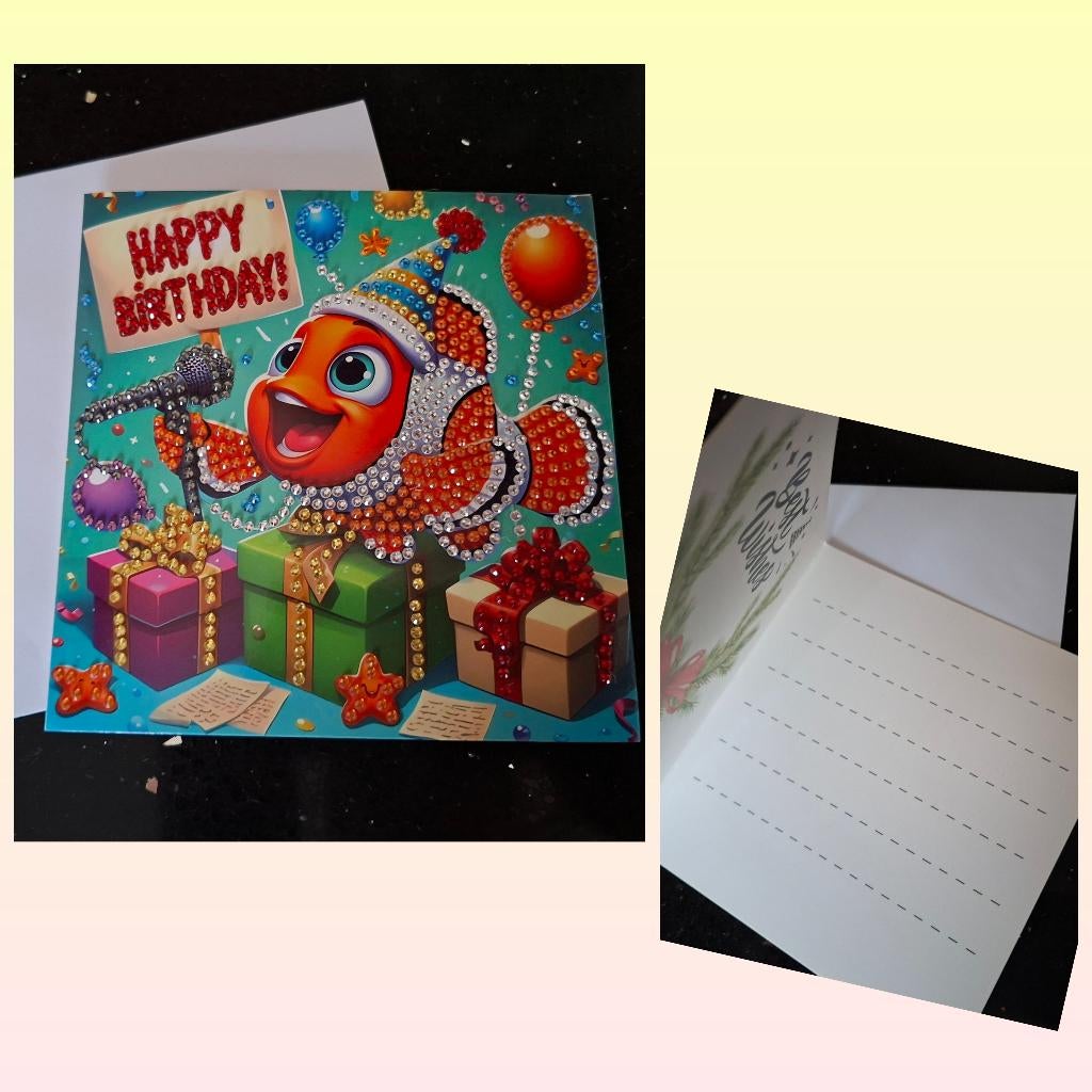 Nieuw- kaart Clownvis/ Nemo verjaardag, Ophalen of Verzenden, Nieuw, Overige thema's