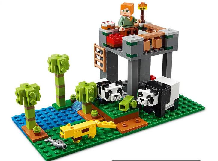 LEGO Minecraft De Panda-opvangplaats 21158 (doos+boekjes), Kinderen en Baby's, Speelgoed | Duplo en Lego, Zo goed als nieuw, Lego