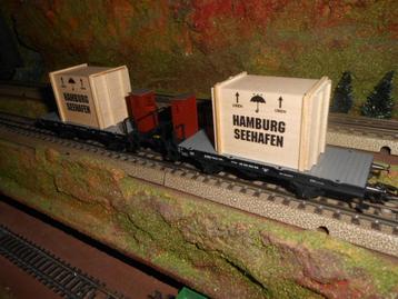 Märklin 2x 46843, zee kisten transport ,    2 wagons beschikbaar voor biedingen
