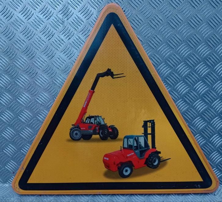 Origineel Verkeersbord Manitou machines reacher en heftruch, Verzamelen, Merken en Reclamevoorwerpen, Ophalen of Verzenden