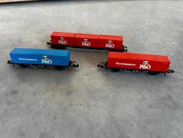 Minitrix 11086 – Container wagenset – Schaal N – Zeer net beschikbaar voor biedingen