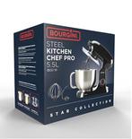 Nieuwe Bourgini Steel Chef PRO 5.5 L 1800 Wkeuken machine, 4 liter of meer, Ophalen of Verzenden, Nieuw, 3 snelheden of meer