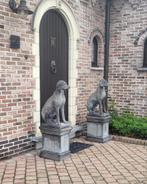 Set Engelse jachthonden op sokkel, Ophalen of Verzenden, Nieuw, Beton, Dierenbeeld