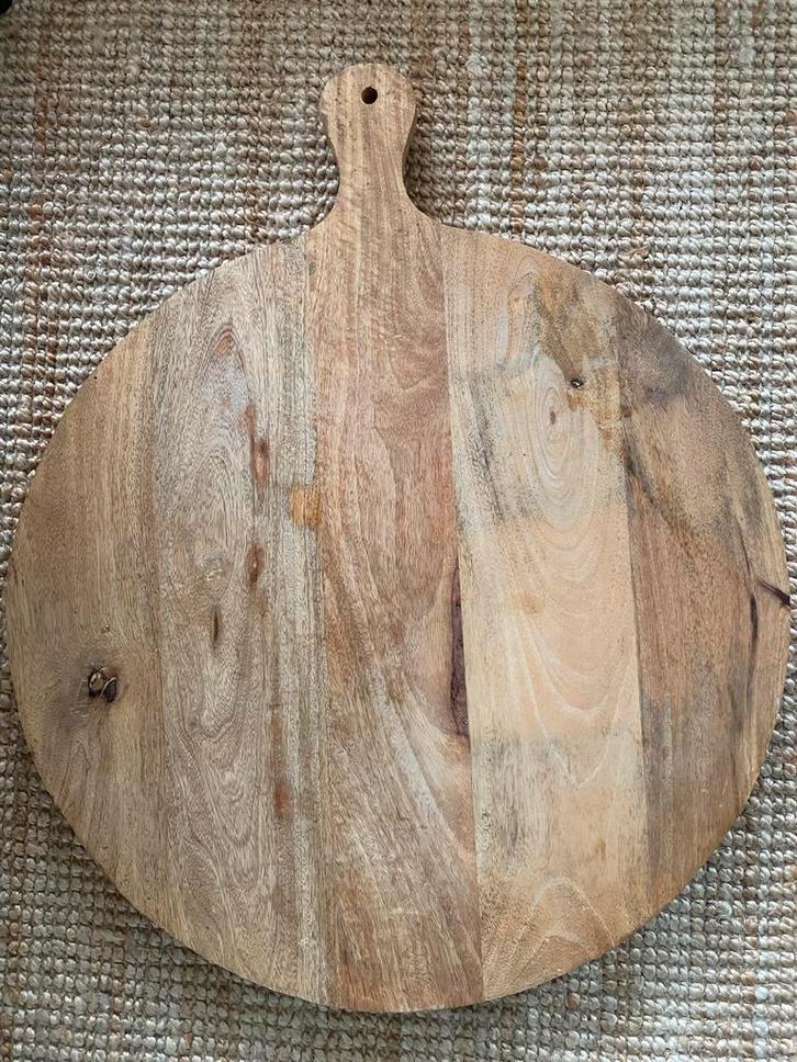 Grote Ronde Mangohouten Borrelplank 60 cm, Huis en Inrichting, Keuken | Keukenbenodigdheden, Zo goed als nieuw, Ophalen