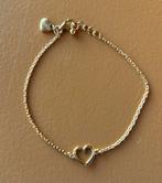 Zinzi zilveren armband geel verguld met open hartje, Sieraden, Tassen en Uiterlijk, Armbanden, Verzenden, Zo goed als nieuw, Zilver