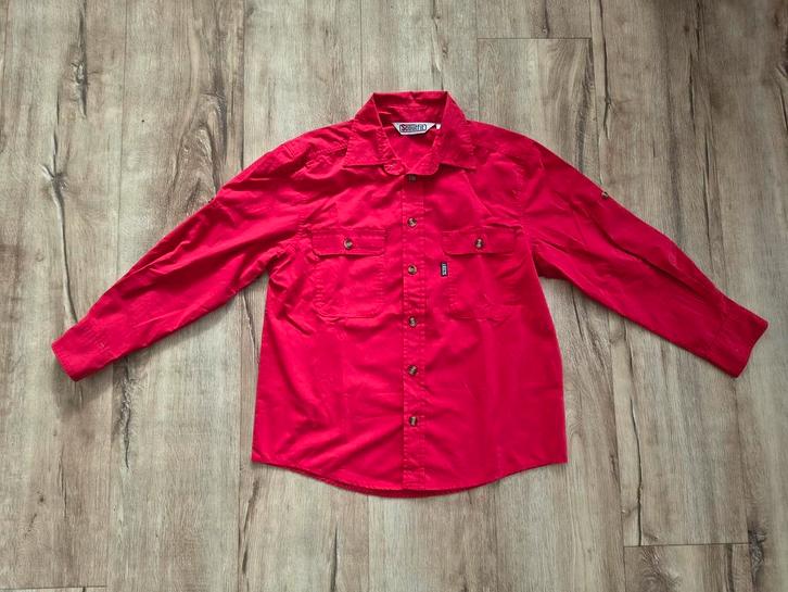 Mooie rode scoutingblouse, Bever uniform, Scoutfit, maat 140, Verzamelen, Scouting, Zo goed als nieuw, Kleding, Ophalen of Verzenden