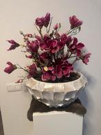 Schelpenvaas met Magnolia Tak & Zuil, Ophalen of Verzenden, Zo goed als nieuw, Binnen