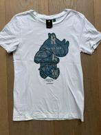wit t-shirt blauwe neushoorn km maat 140/10 G-STAR RAW, Jongen of Meisje, Ophalen of Verzenden, Zo goed als nieuw, Shirt of Longsleeve