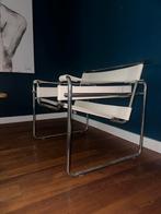 Wassily Breuer fauteuil, wit leder, Huis en Inrichting, Ophalen of Verzenden, Zo goed als nieuw, 75 tot 100 cm, 50 tot 75 cm