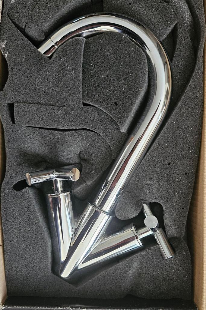 Kraan Designkraan, Doe-het-zelf en Verbouw, Sanitair, Nieuw, Kraan, Chroom, Ophalen of Verzenden