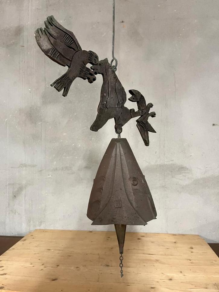 Paolo Soleri Cosanti Bronzen Windgong - Vintage, Antiek en Kunst, Kunst | Designobjecten, Ophalen of Verzenden