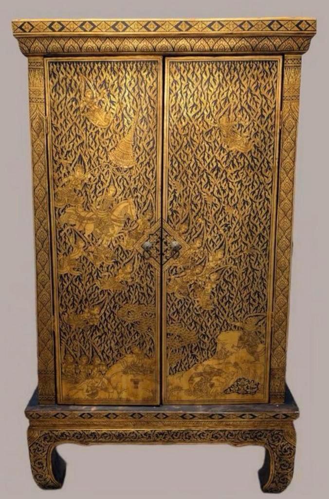 Thai Manuscript Storage Cabinet -Antieke thaise kast, Antiek en Kunst, Antiek | Meubels | Kasten, Ophalen of Verzenden