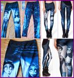 Nieuwe gothic legging CORPSE BRIDE maat M (38/40), Legging, Blauw, Nieuw, Maat 40/42 (M)