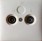 Coax Wandcontactdoos (Radio en TV plug) + Afdekplaatje, WCD, Ophalen of Verzenden, Gebruikt, Minder dan 2 meter, Coaxiale kabel