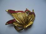 PRACHTIGE VINTAGE BROCHE INGELEGD MET EMAILLE, Verzenden, Overige materialen, Broche