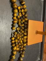 Tijgeroog met gouden slotje, Sieraden, Tassen en Uiterlijk, Kettingen, Ophalen of Verzenden, Gebruikt, Overige materialen