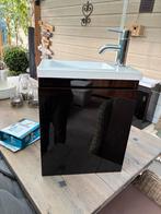 Nieuw Toiletmeubel met Wastafel hoogglans Zwart 40cm, Doe-het-zelf en Verbouw, Ophalen of Verzenden, Zo goed als nieuw, Chroom