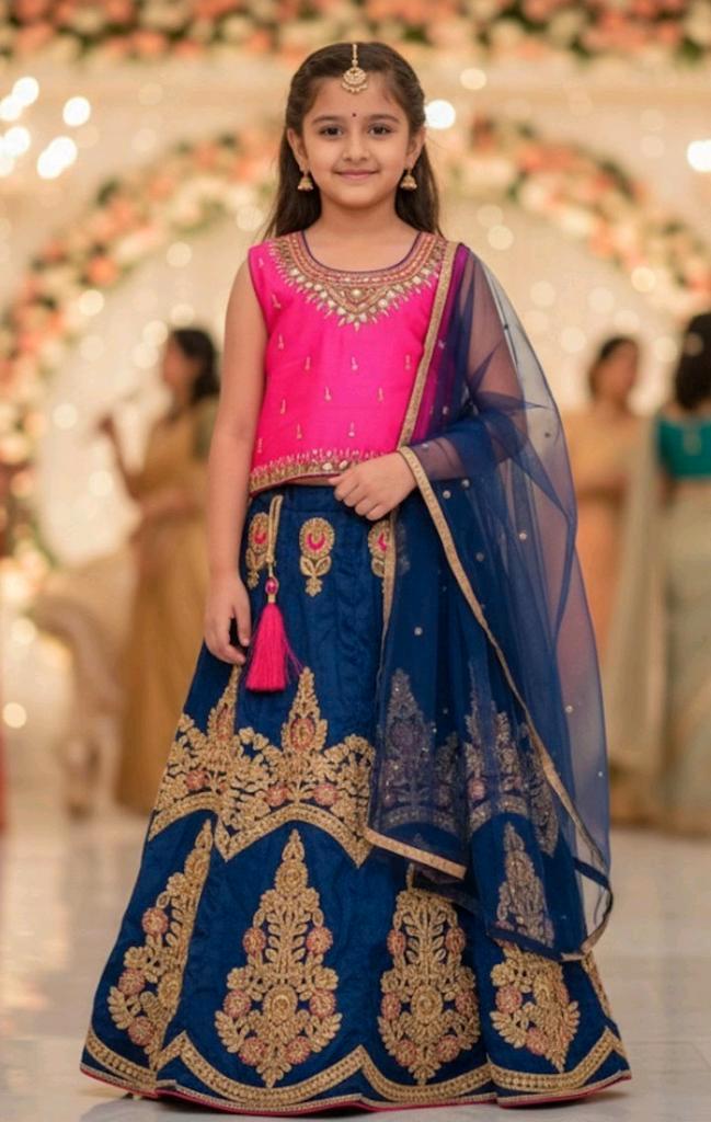 Bollywood kleding , Indiase Ghagra Choli, 122- 128-134-140, Kinderen en Baby's, Kinderkleding | Maat 134, Zo goed als nieuw, Meisje