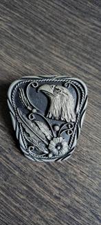 Vintage schild voor bolo tie, adelaar veren bloem, Ophalen of Verzenden, Overige materialen, Hanger