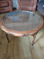 Rond tafeltje met webbing en glasplaat, 50 tot 100 cm, Rond, Minder dan 50 cm, 50 tot 100 cm
