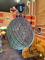 Vintage jaren 70 groene macrame hanglamp, Huis en Inrichting, Lampen | Hanglampen, Overige materialen, Vintage, ?, Zo goed als nieuw
