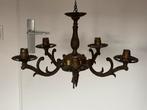 Antieke koperen kroonluchter voor kaarsen, Ophalen of Verzenden, Zo goed als nieuw