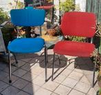 Vintage gispen style stoel blauw en rood, Ophalen, Metaal, Gebruikt, Twee