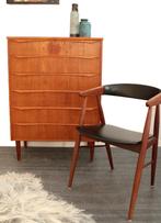 Deens jaren 60 vintage ladekast mid century design, Huis en Inrichting, Kasten | Ladekasten, Gebruikt, 100 tot 150 cm, -, Ophalen of Verzenden