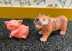 Holle dieren tijger 10cm en varken 6cm in 1 koop, Ophalen of Verzenden, Zo goed als nieuw, Jongen of Meisje