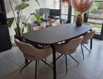 Deens ovale tafel met Fenix blad 220 x 100, Huis en Inrichting, Tafels | Eettafels, Ophalen, Overige materialen, 200 cm of meer