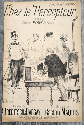 Chez le Percepteur - Bladmuziek fraaie illustratie beschikbaar voor biedingen