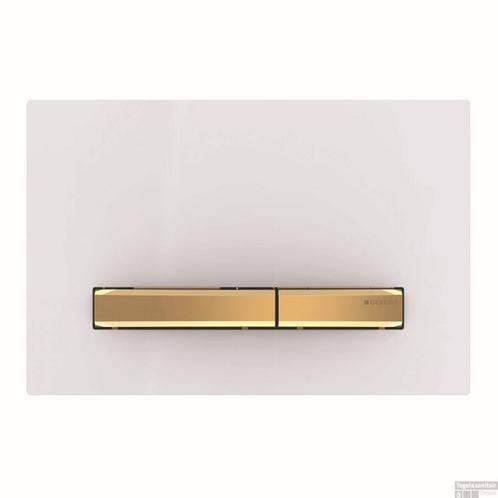 Bedieningsplaat Geberit Sigma 50 Messing Goud / Wit, Sieraden, Tassen en Uiterlijk, Broches, Nieuw, Goud, Ophalen of Verzenden