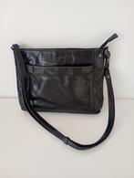 leren schoudertas, zwart, Zwart, Zo goed als nieuw, Leer, Ophalen