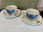 Kop en schotel blauwe bloem (280723), Huis en Inrichting, Keuken | Servies, Gebruikt, Ophalen of Verzenden, Overige stijlen, Kop(pen) en/of Schotel(s)