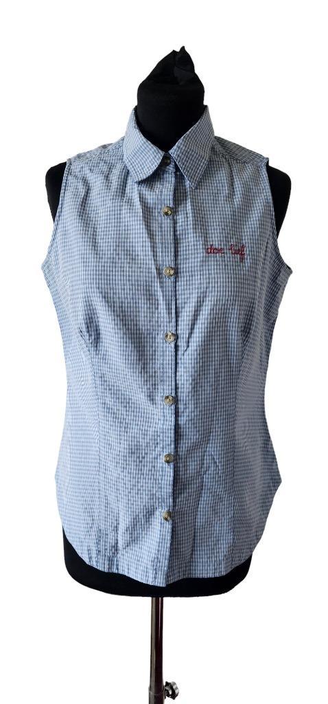 blauw geruiten mouloos blouse van Columbia maat S (22324), Kleding | Dames, Blouses en Tunieken, Maat 36 (S), Blauw, Ophalen of Verzenden