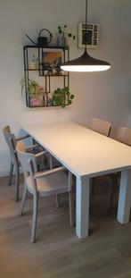 Stoelenset 4x, massief beuken, gelakt., Ophalen, Gebruikt, Bruin, Vier