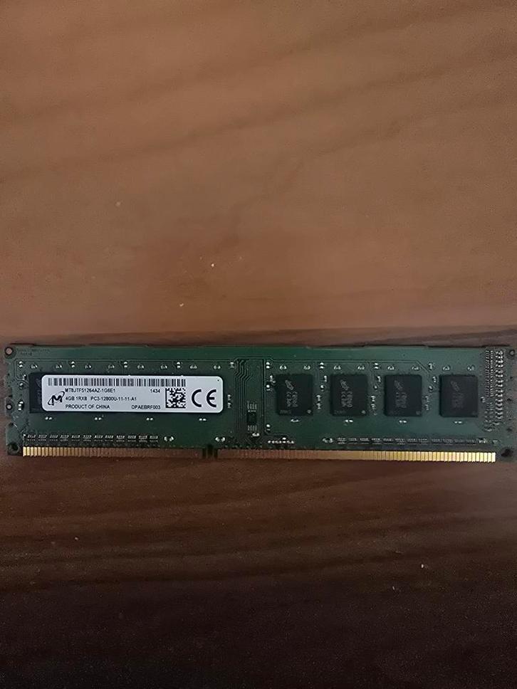 Micron 4GB PC3-12800U computer ramgeheugen, Computers en Software, RAM geheugen, Zo goed als nieuw, Desktop, 4 GB, DDR3, Ophalen of Verzenden