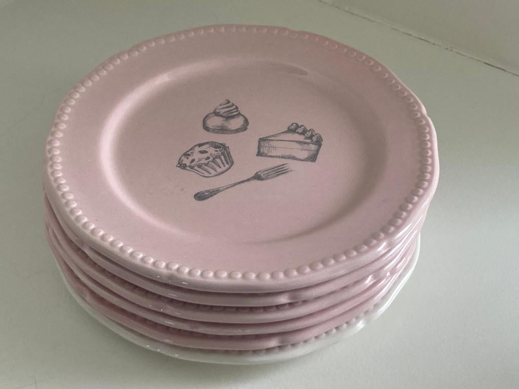 Gebaksbordjes - Lyndsay's Dreams & Wishes, Huis en Inrichting, Keuken | Servies, Gebruikt, Ophalen of Verzenden, Bord(en), Overige stijlen