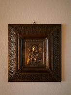 Klein schilderij metal madonna met kind antiek, Antiek en Kunst, Ophalen of Verzenden