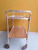 Vintage Barcart, messing serveerwagen, jaren zestig Art Deco, Gebruikt, Vintage, Ophalen of Verzenden, Nvt
