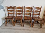 Te Koop Eiken eetkamerstoelen., Huis en Inrichting, Stoelen, Ophalen, Gebruikt, Bruin, Strak Eiken.