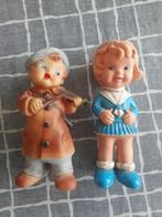 2 antieke knijppopjes van gummie., Antiek en Kunst, Antiek | Speelgoed, Ophalen of Verzenden