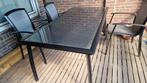Grote Tuintafel , alu en glas, Ophalen, Zo goed als nieuw, Aluminium, 6 zitplaatsen