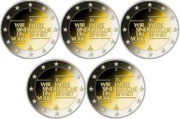 2 euro Duitsland 2025 - 35 jaar Duitse eenheid ADFGJ (UNC) beschikbaar voor biedingen