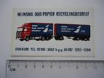 sticker oud Dokkum truck vrachtwagen Wijnsma oud papier, Verzamelen, Stickers, Verzenden, Zo goed als nieuw, Bedrijf of Vereniging