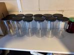 12 glazen voorraadpotten van 1L, Huis en Inrichting, Keuken | Potten en Pannen, Ophalen of Verzenden, Zo goed als nieuw, Glas