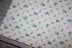 2 Lappen 100% katoen vintage stof - blauw roze bloemen #3897, Beige, Nieuw, Ophalen of Verzenden, Katoen