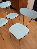 Formica tafel + 5 stoelen lichtblauw, Huis en Inrichting, Ophalen, Gebruikt, Overige materialen, Vijf, Zes of meer stoelen